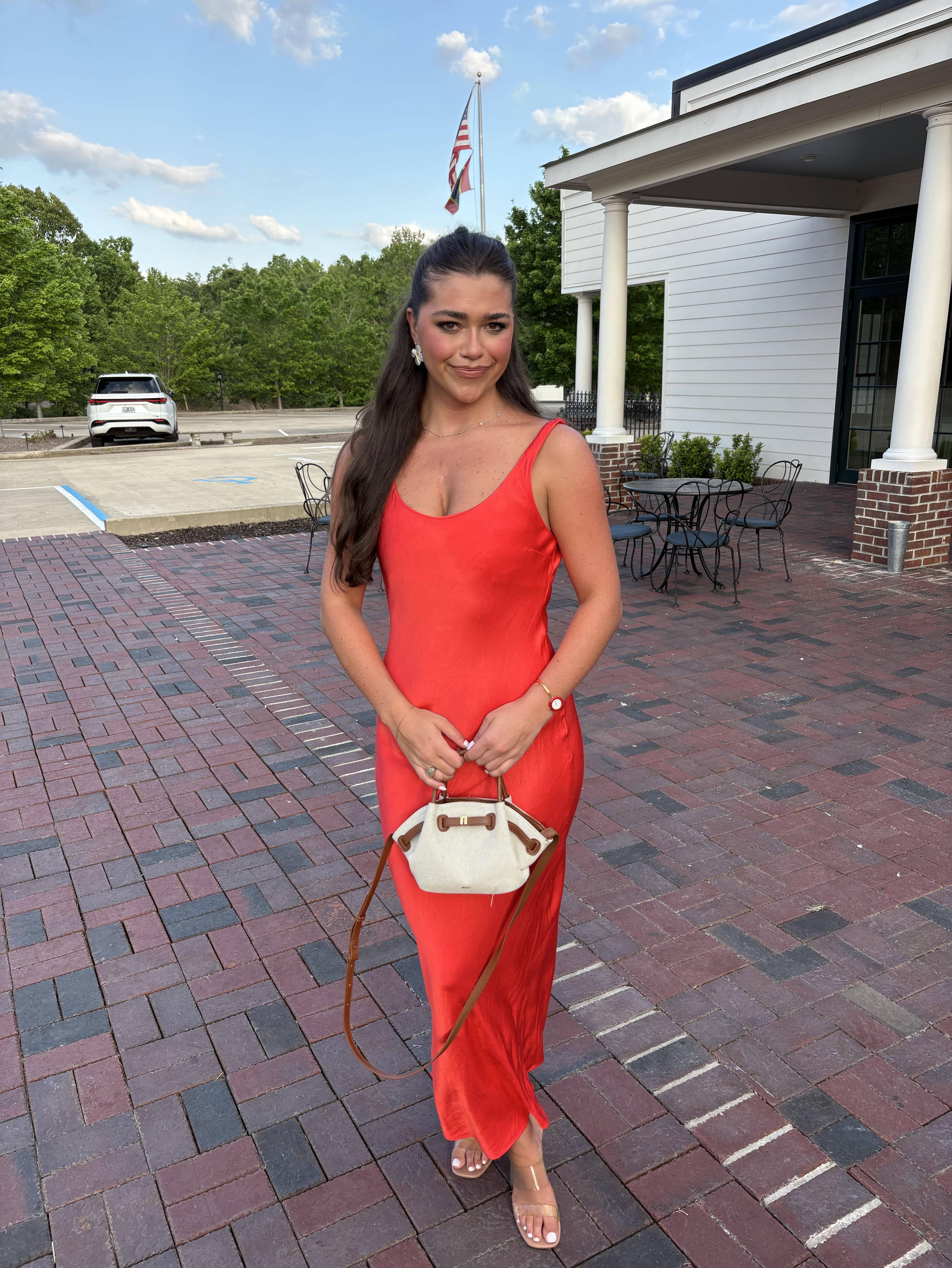 Red maxi dress