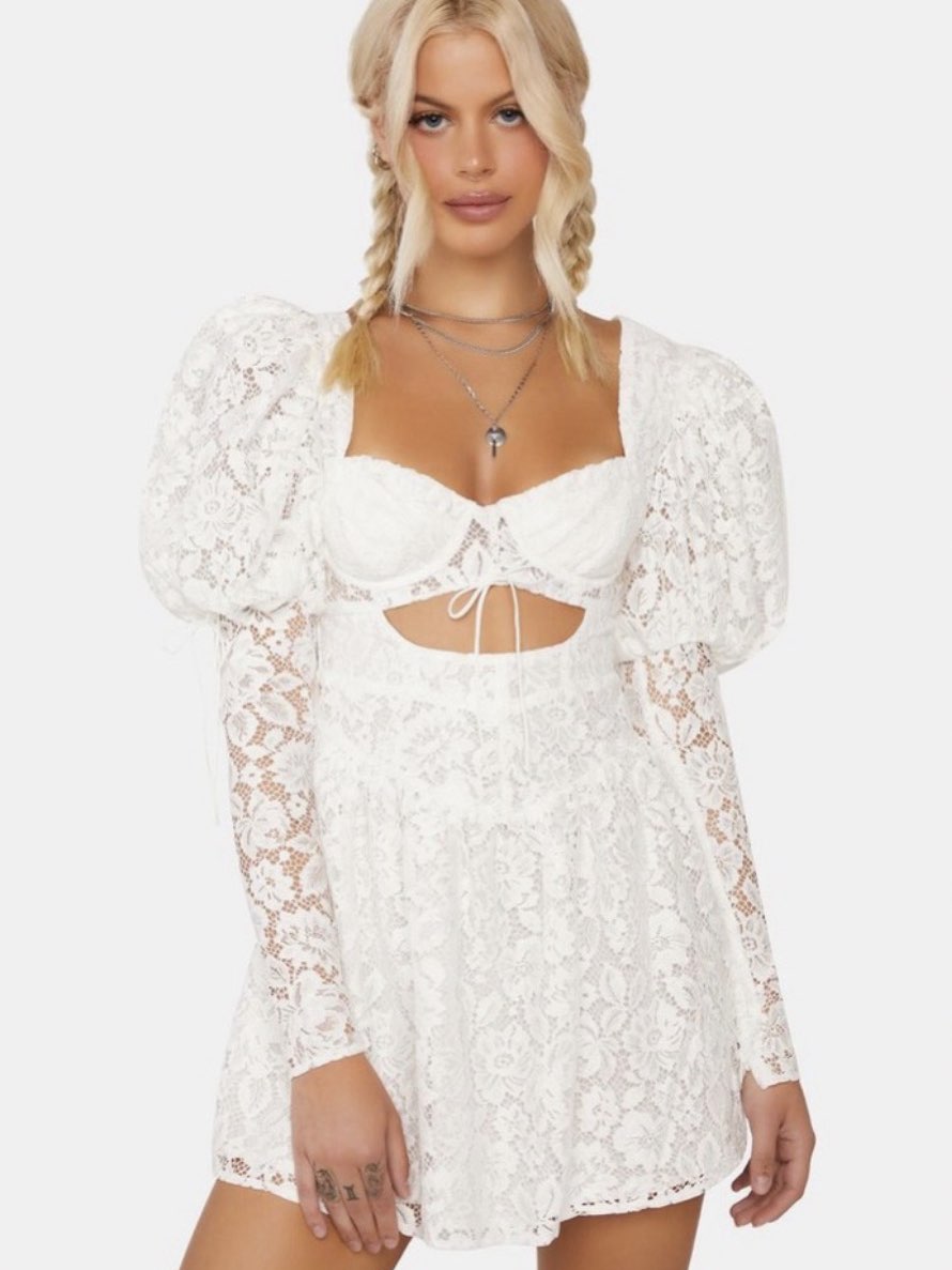 For Love and Lemons Frances White Mini Dress