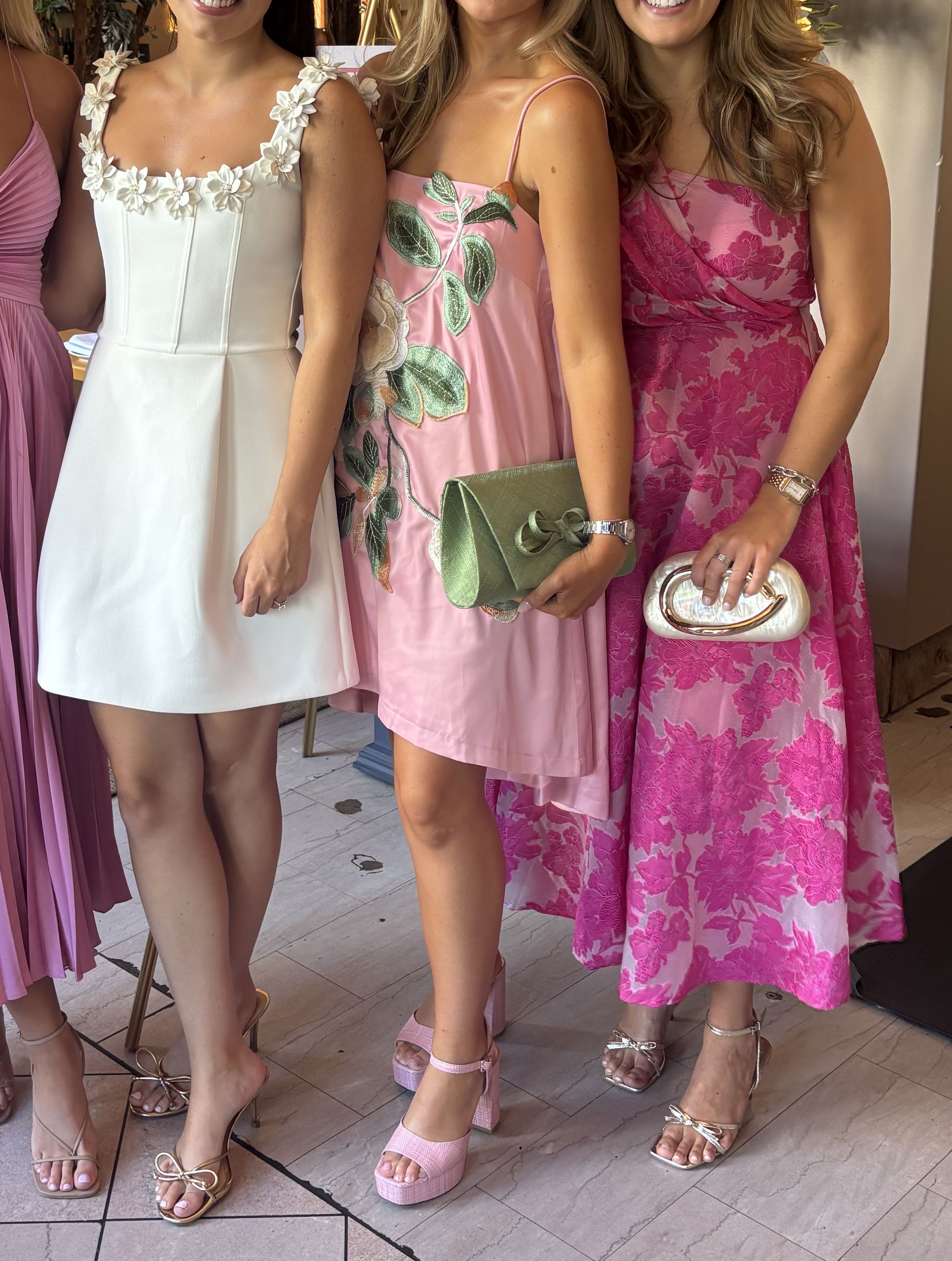 Pink Floral Embroidered Dress