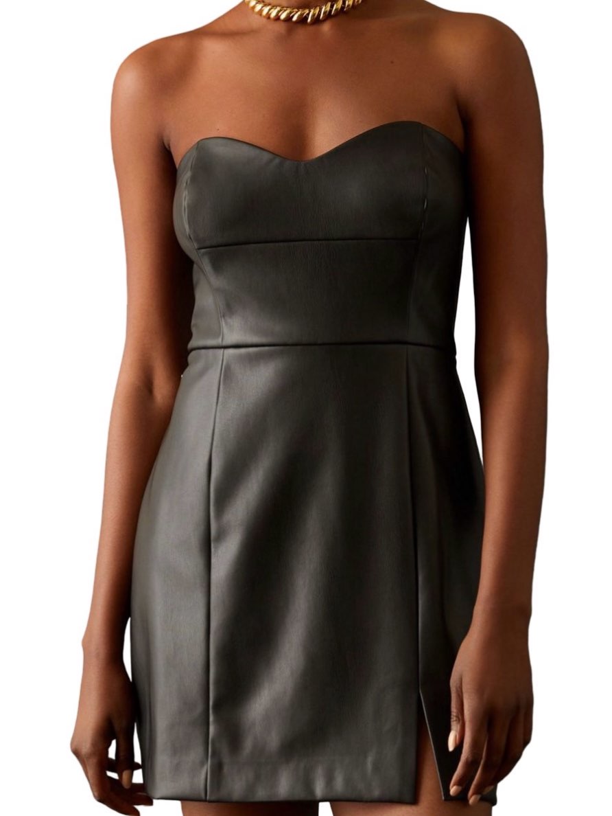 Hutch Strapless Vegan Leather Mini Dress