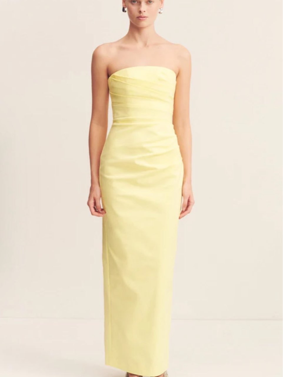 Shona Joy Lani Strapless Yellow Maxi Dress