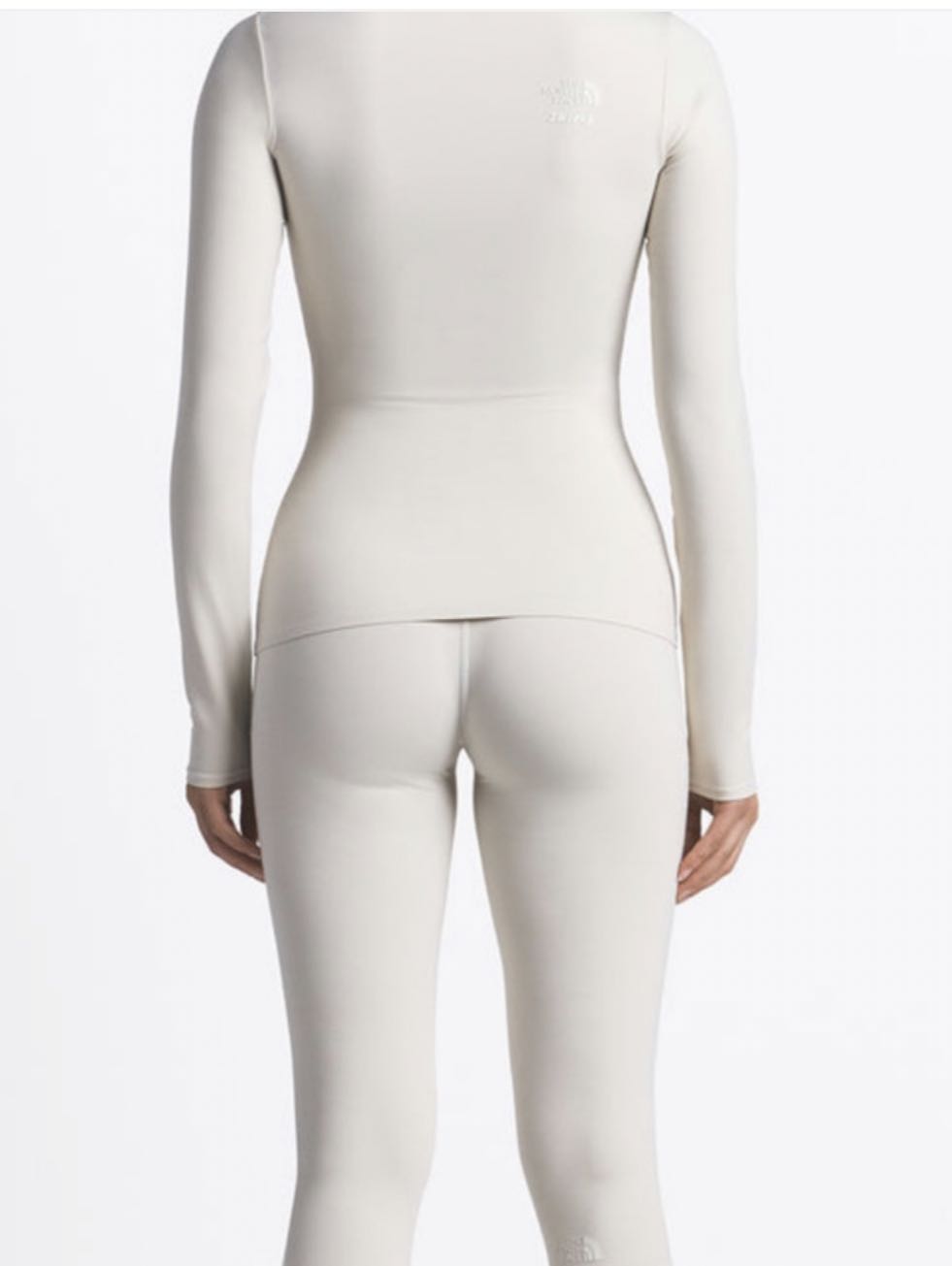 Light Beige Zip-Front Crop Top and Leggings Set
