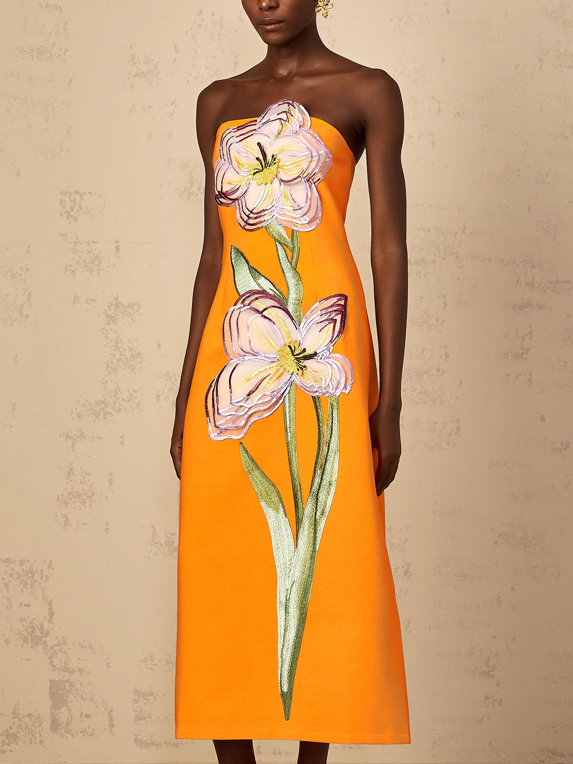 Miss rosier orange formal dress