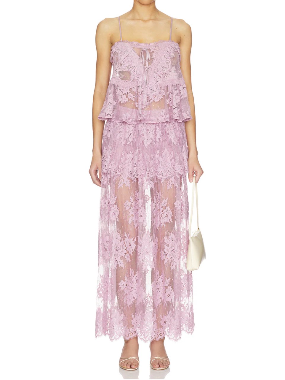Lavender Lace Cami Top and Maxi Skirt Set