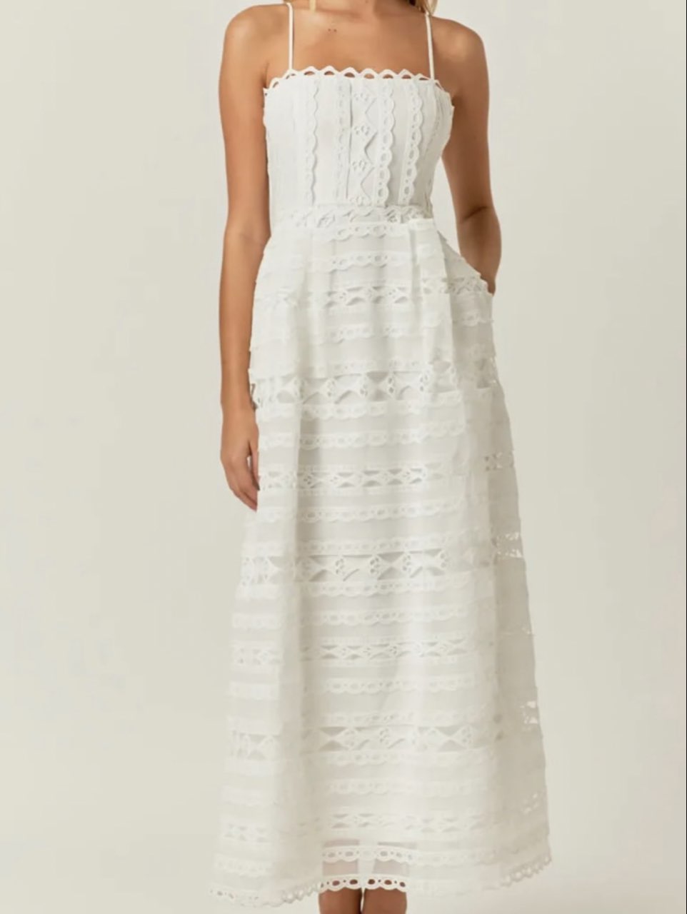 White Lace Midi Dress