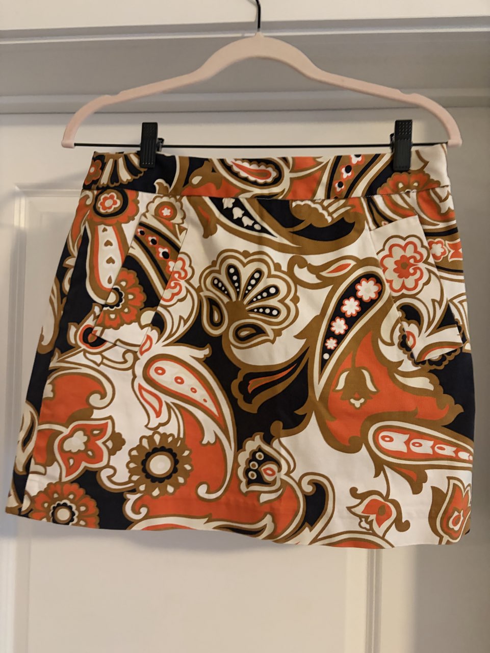 Vintage navy and orange mini skirt