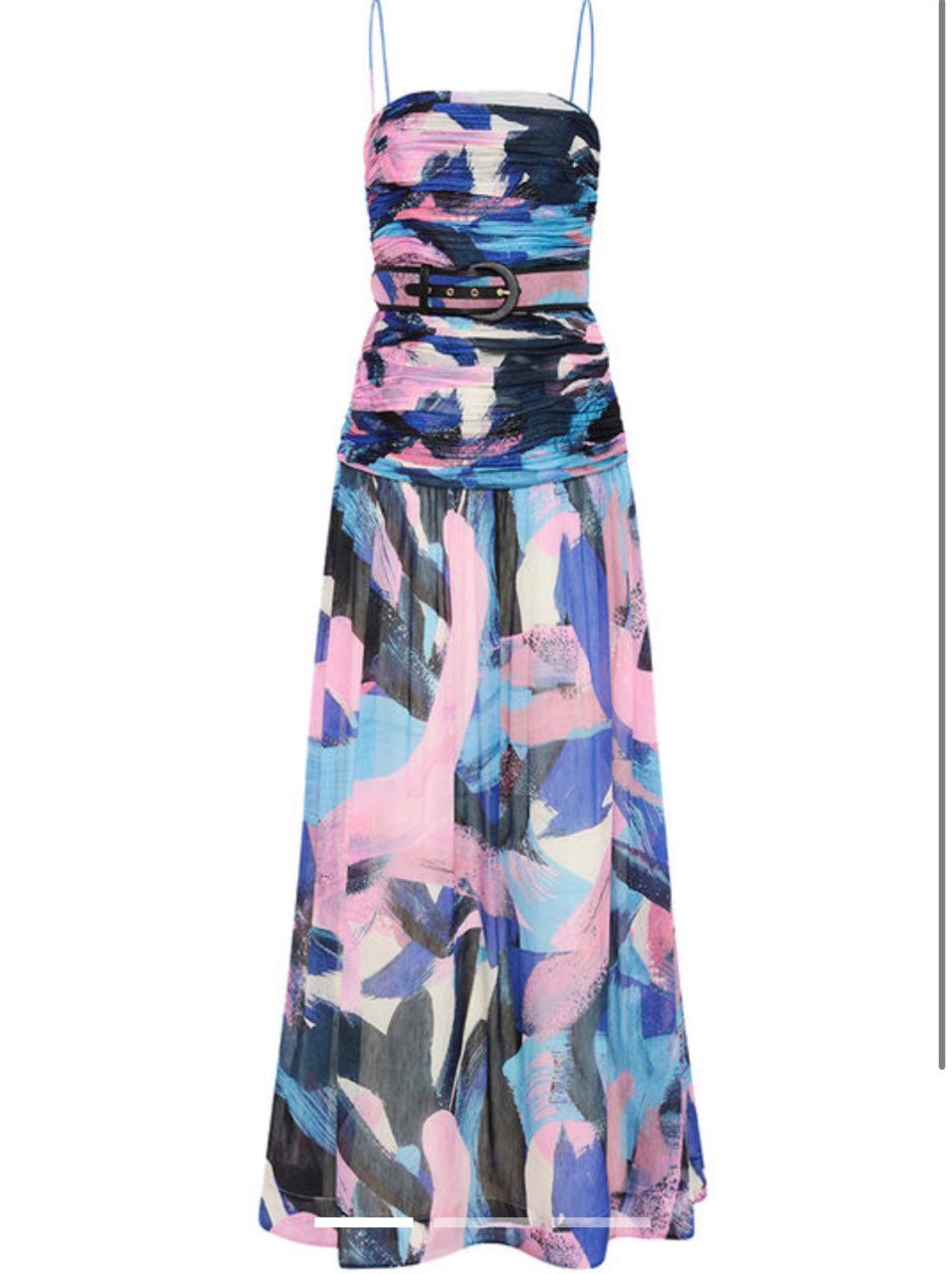 Abstract Print Strapless Maxi Dress with Belt size 4