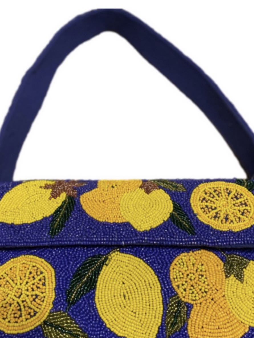 Beaded Lemon Pattern Shoulder Bag