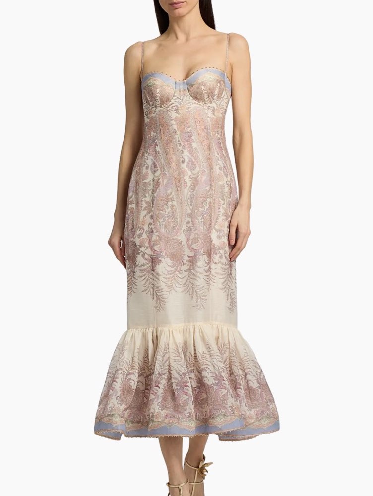 Zimmermann Paisley Bustier Midi Dress