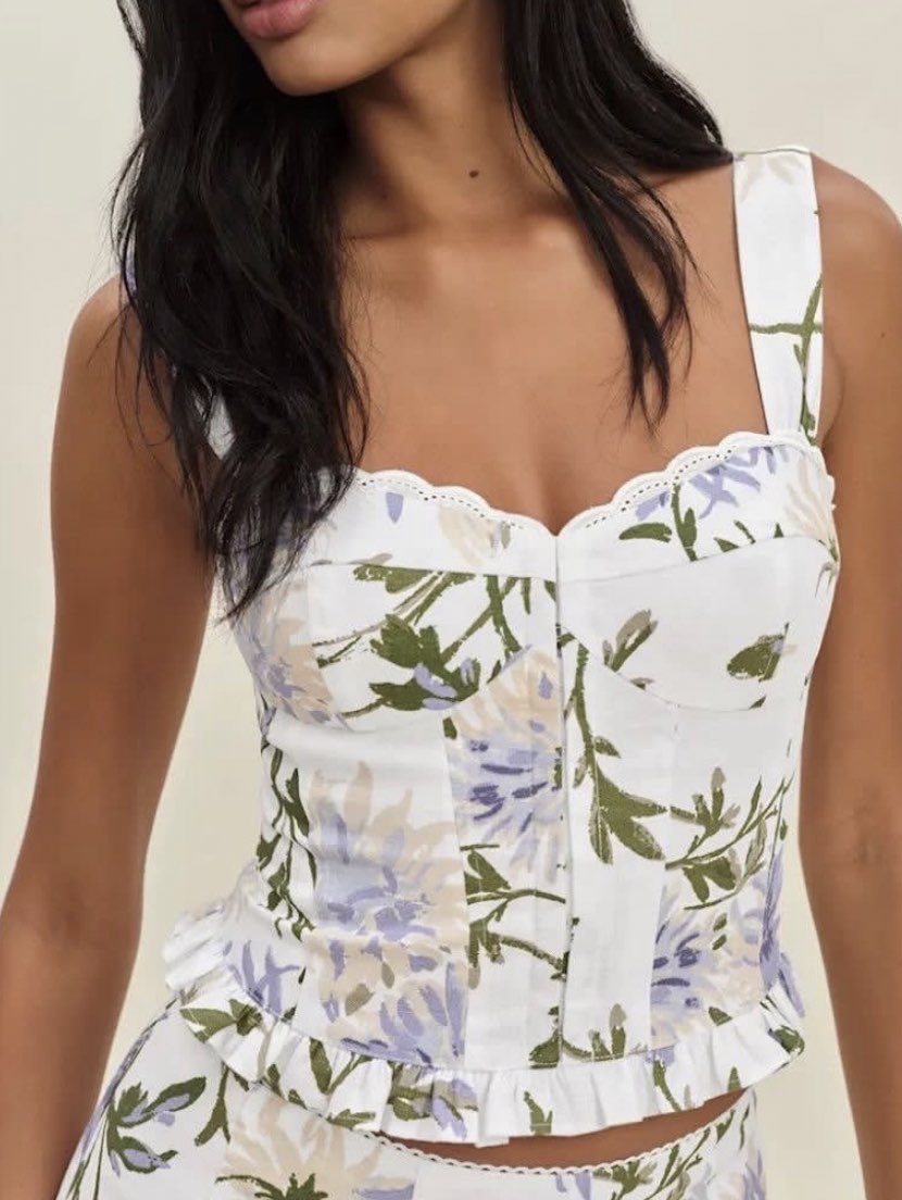 Floral Corset Crop Top