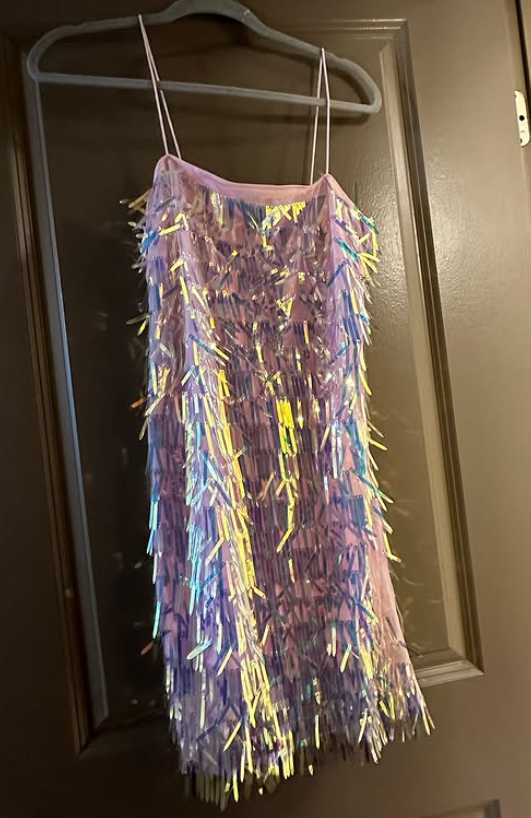 Iridescent Fringe Mini Dress