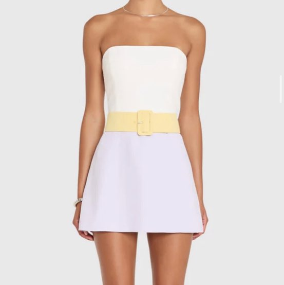 Amanda uprichard Colorblock Strapless Mini Dress