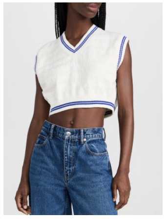 Cropped V-Neck Sweater Vest