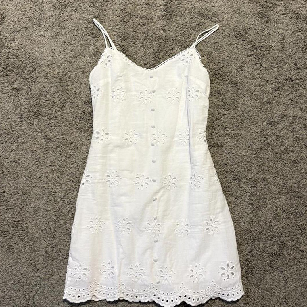 White Eyelet Mini Dress