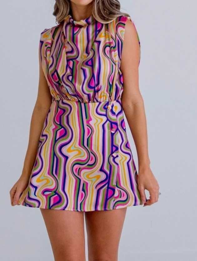 Psychedelic Swirl Mini Dress
