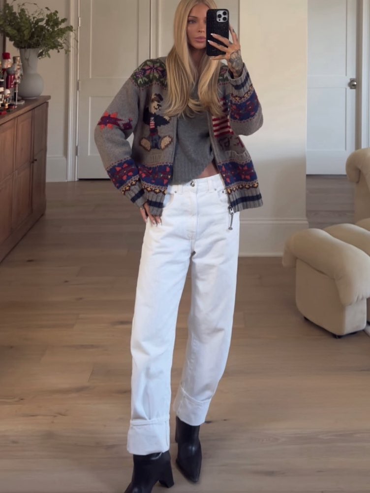 Vintage Knit Teddy Bear Cardigan