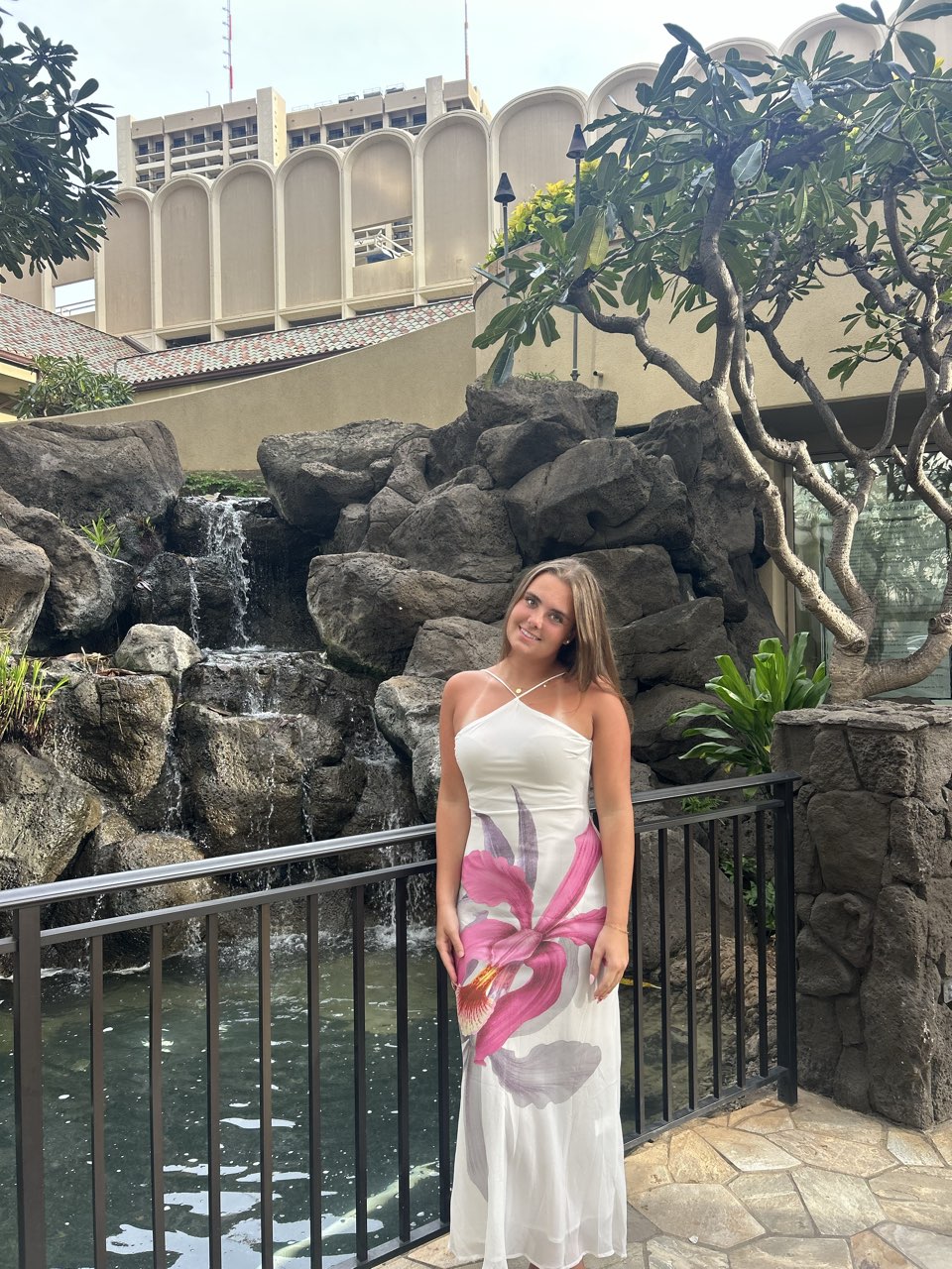 White Floral Halter Maxi Dress