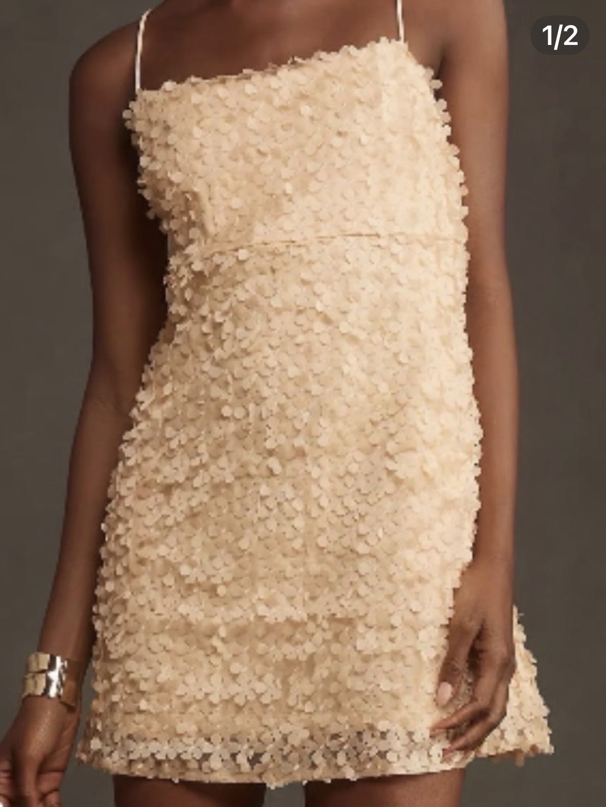 Beige Textured Mini Dress