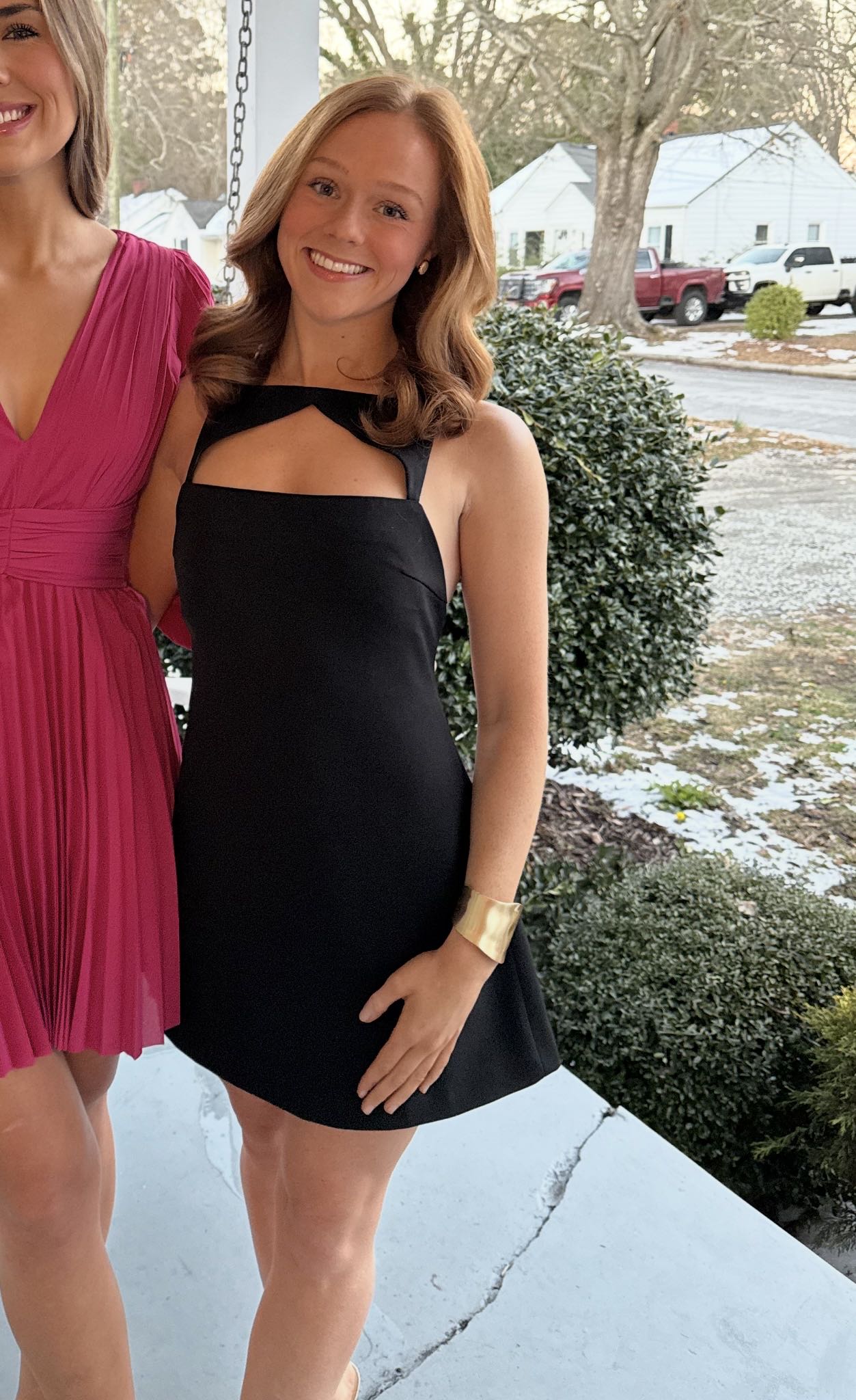 Cut out black mini dress