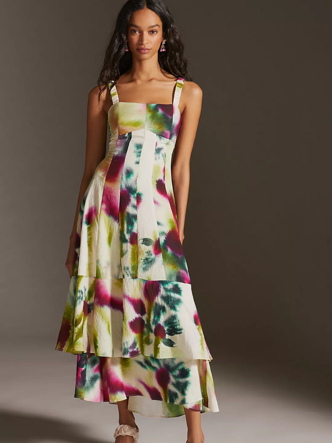 Anthropology Tiered Maxi Dress