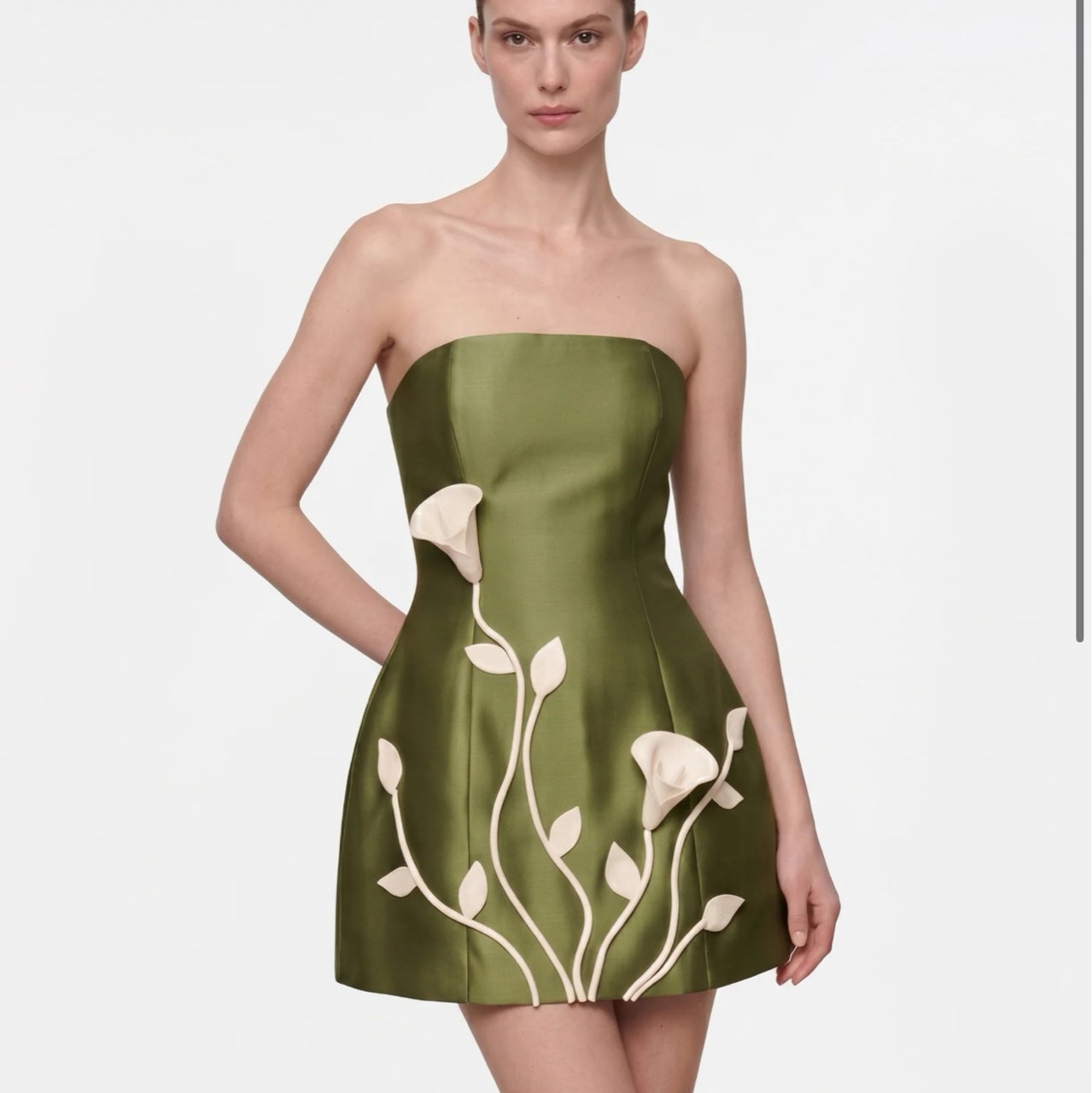JWPei Floral strapless dress