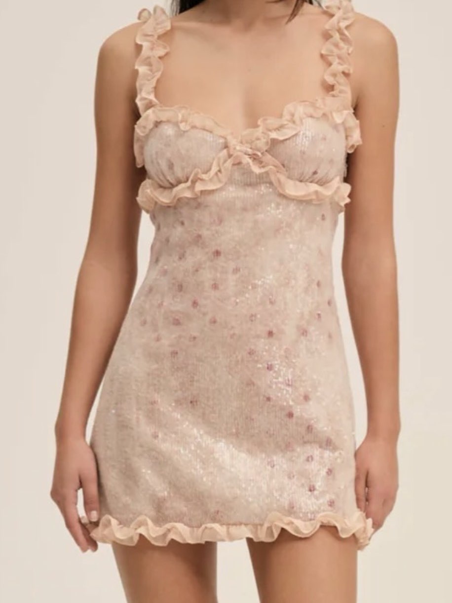 Pink Ruffle Mini Dress