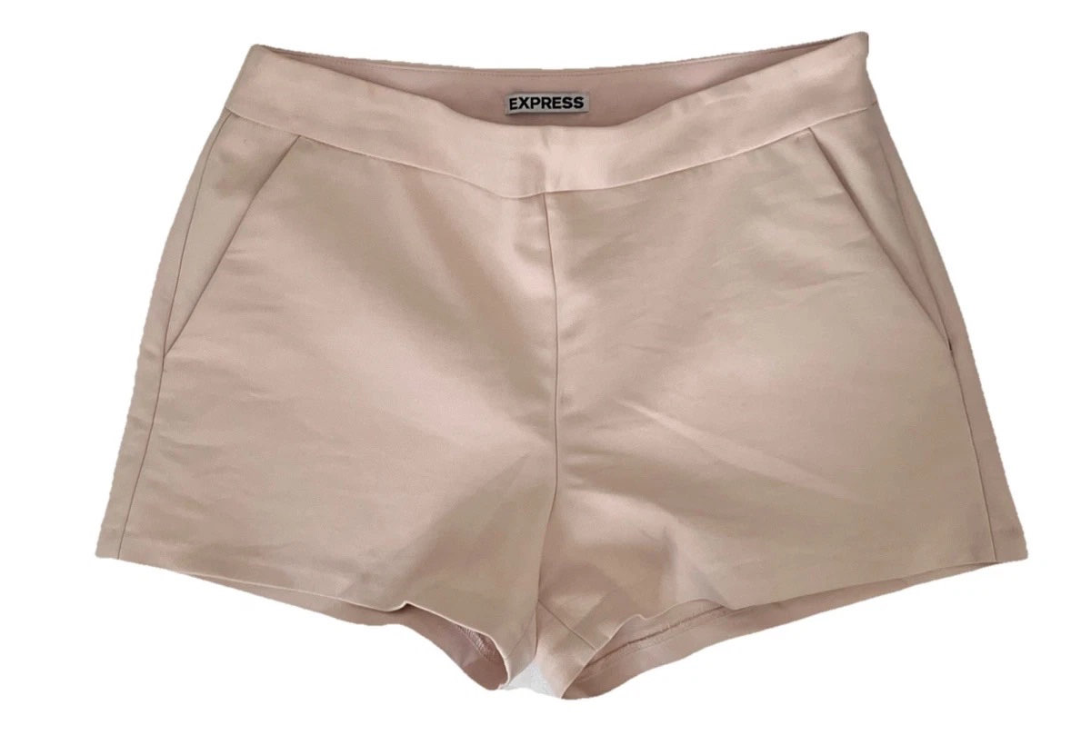 Blush Pink/Beige High-Waisted Shorts