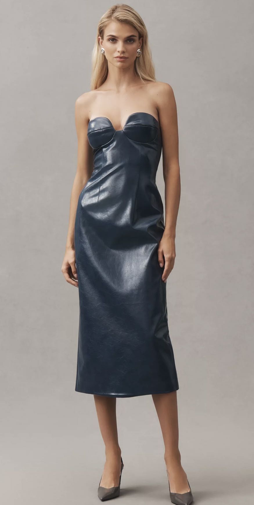 Faux leather dress