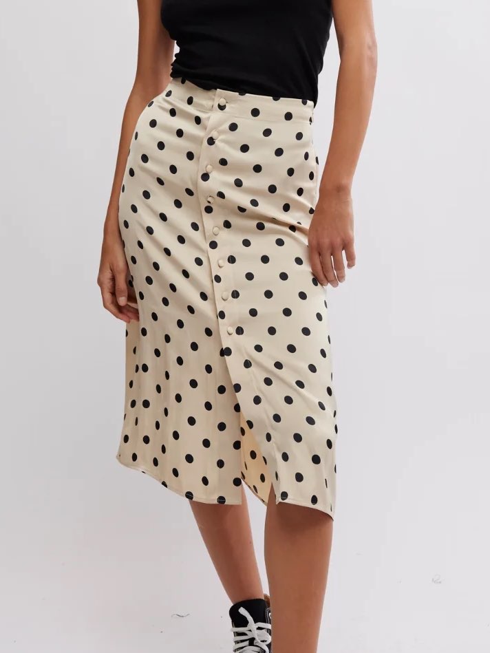 Black and white polka dot skirt