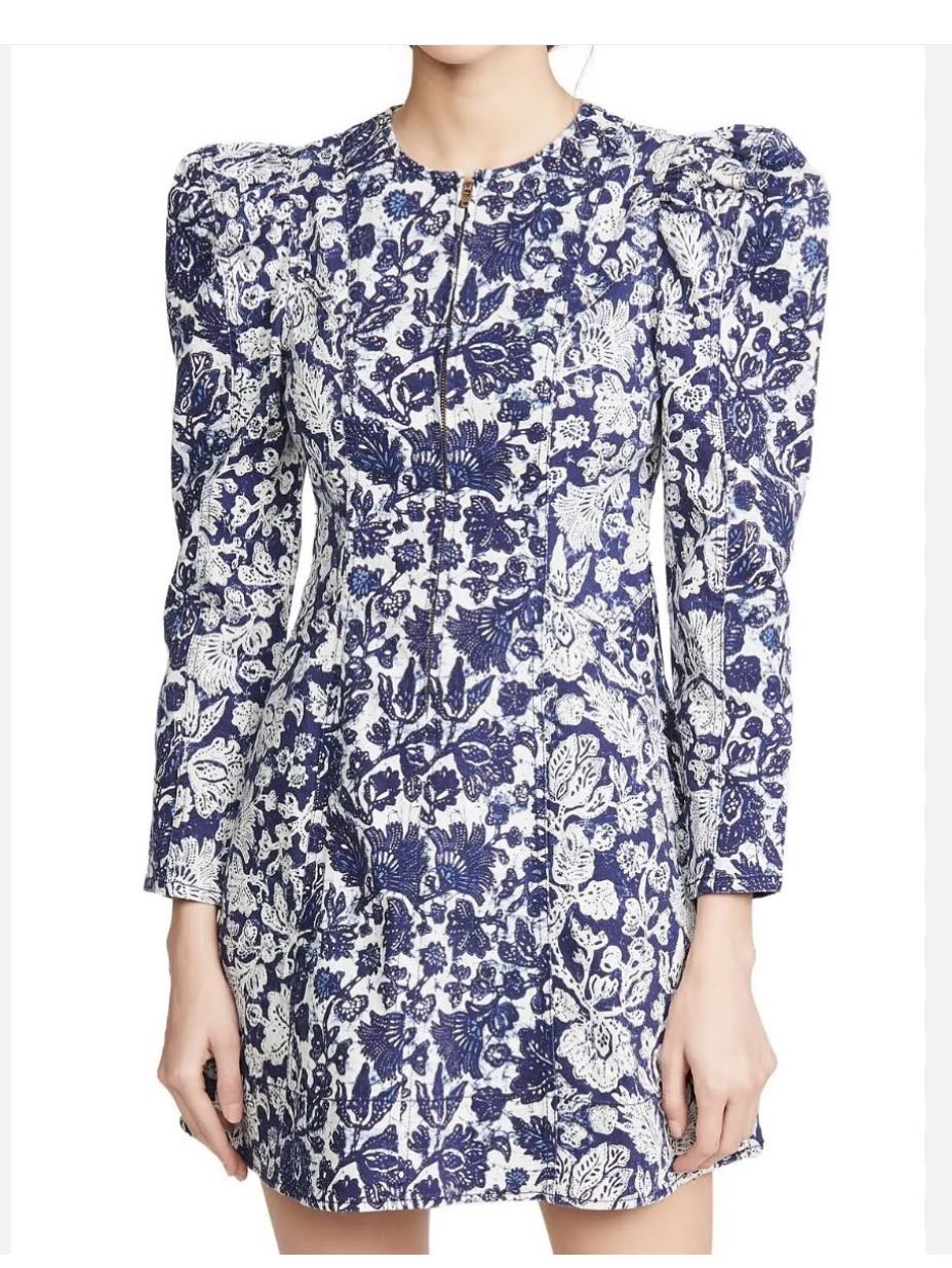 Ulla Johnson Wren Denim Floral Dress