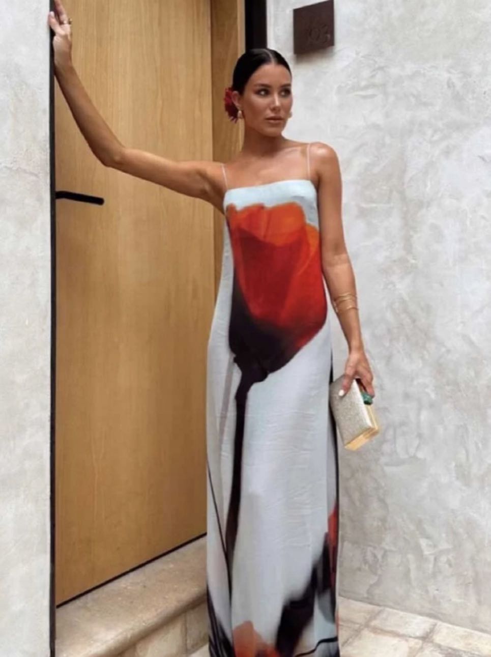 Abstract Print Slip Dress