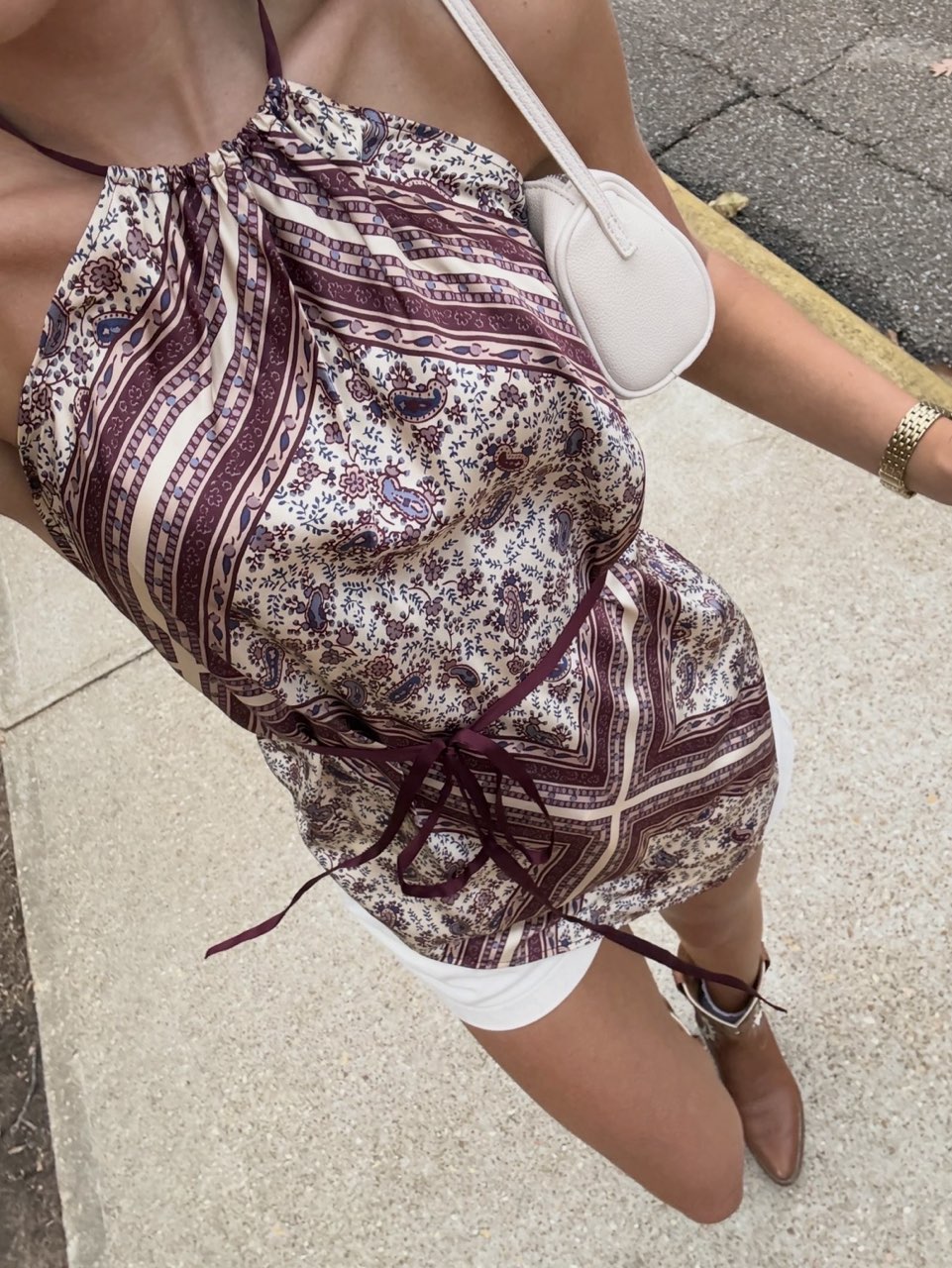 Reformation UNA silk scarf top