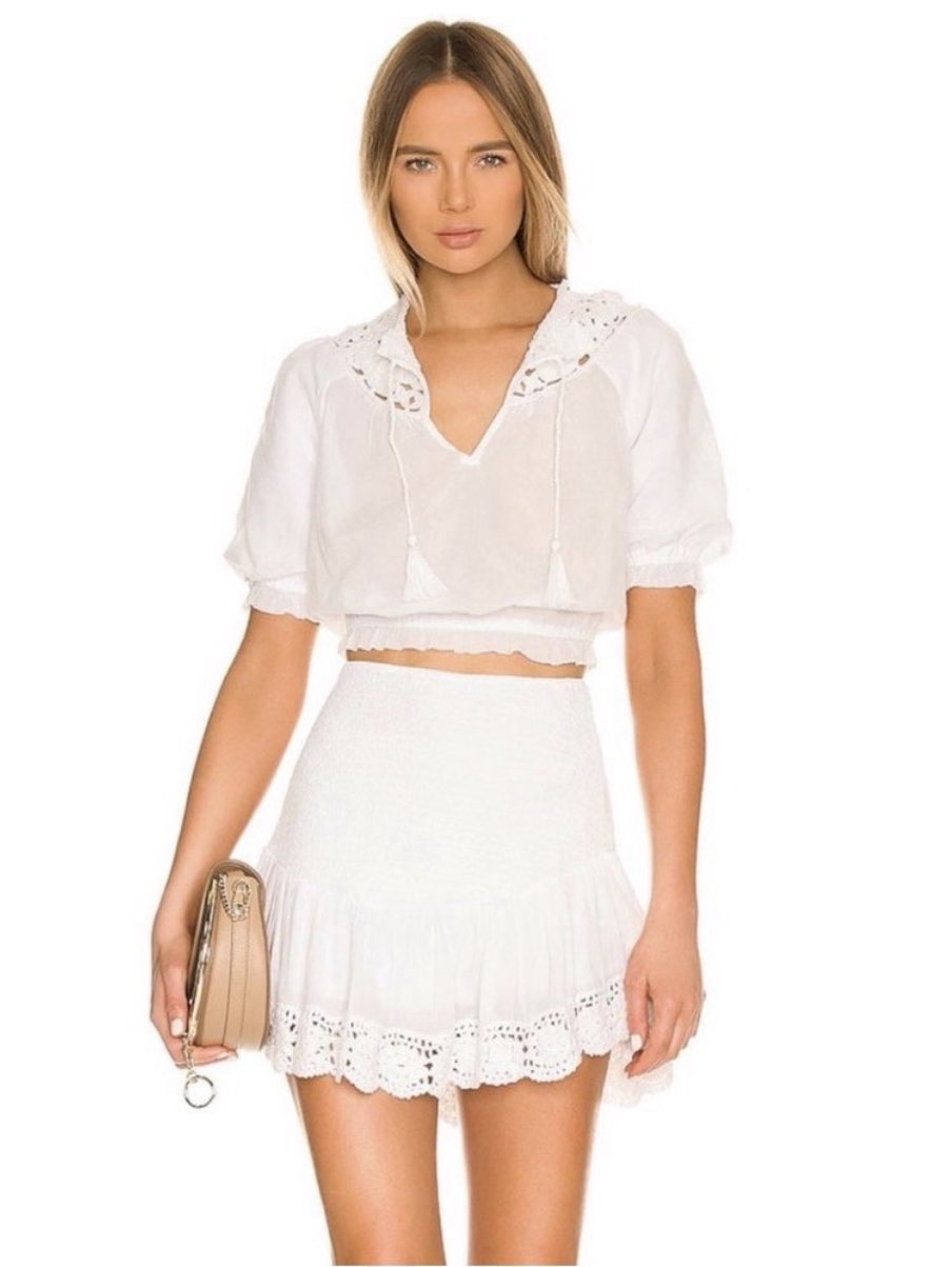 SAYLOR Zabrina Top & Mini Skirt SET in White