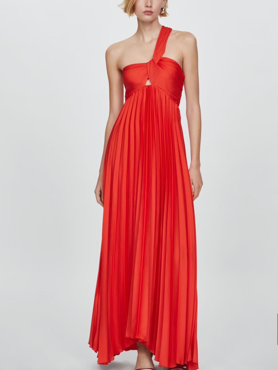 Mango Asymmetrical Pleated Dress