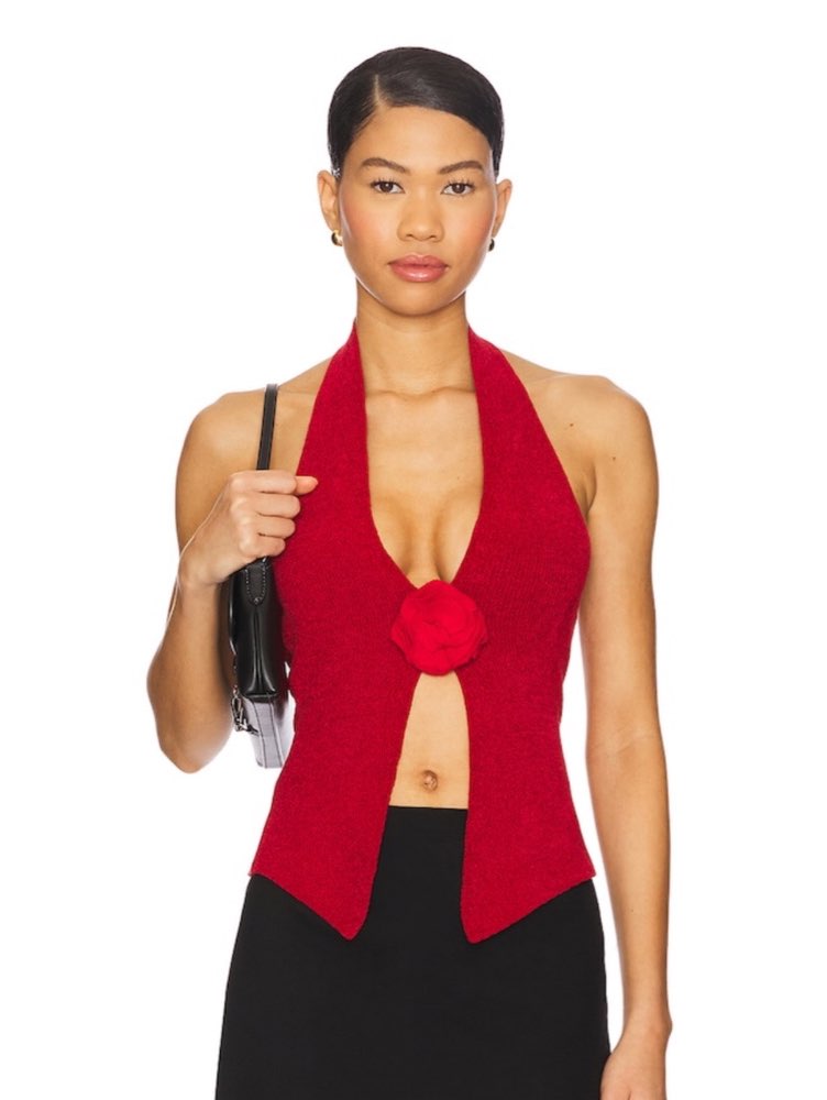 Red Rose Halter Top
