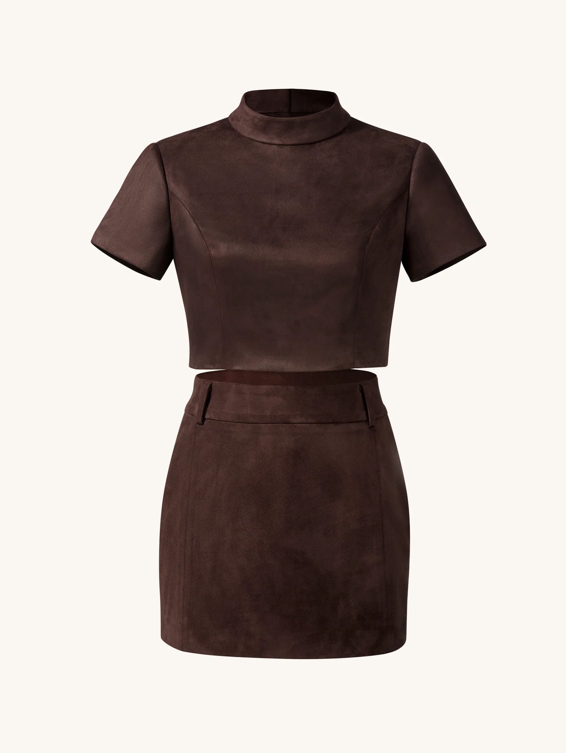 Brown suede set