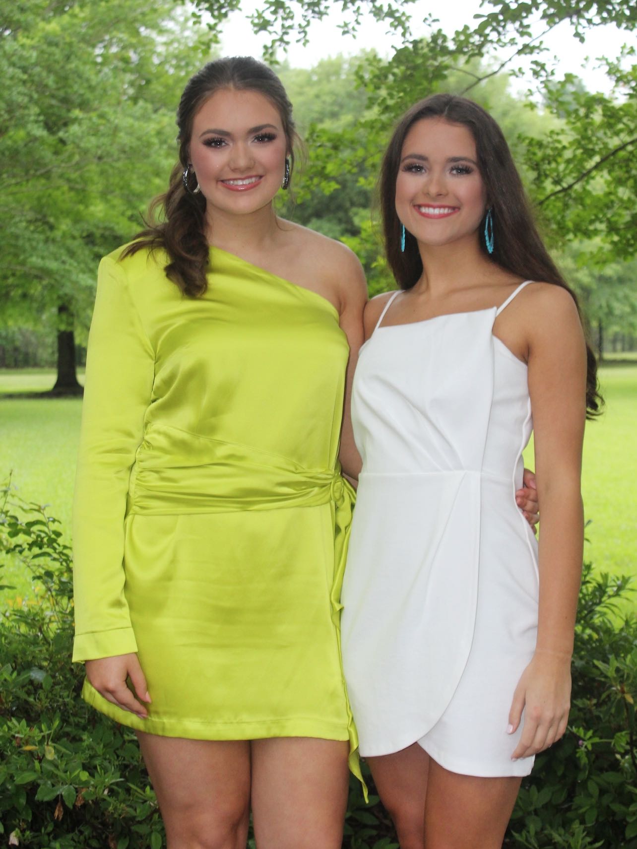 Lime green silk dress