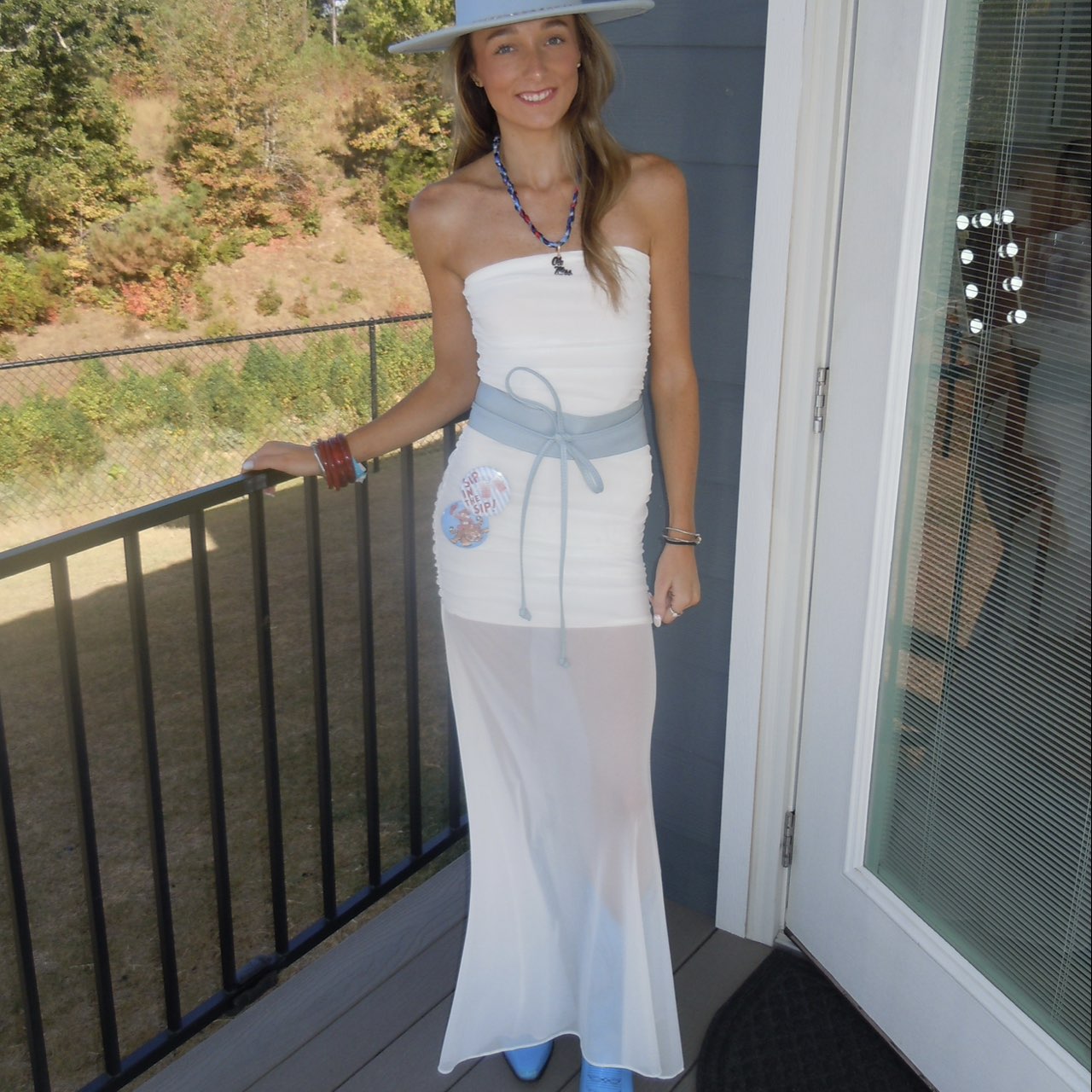Amanda Uprichard White Strapless Maxi Dress