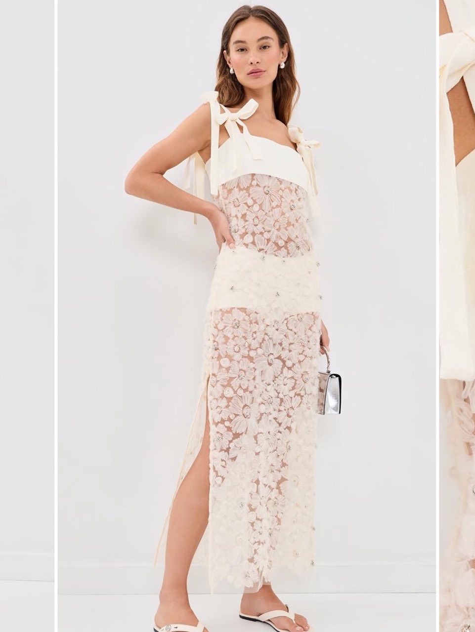 Sheer Floral Embroidered Maxi Dress