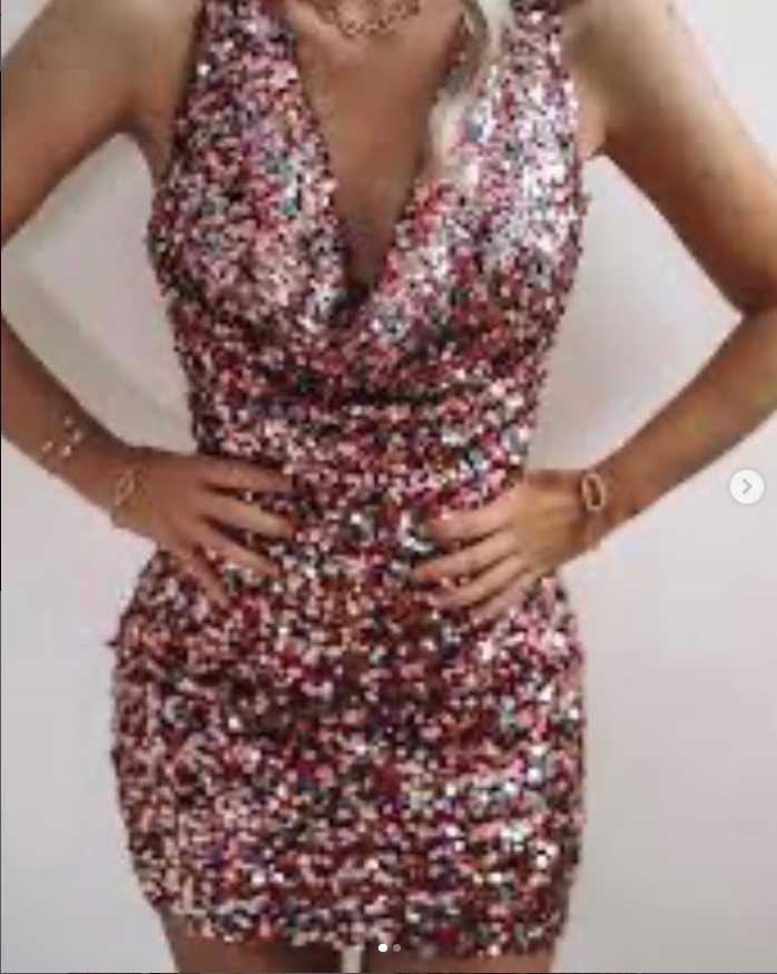Multi-color Sequin Mini Dress
