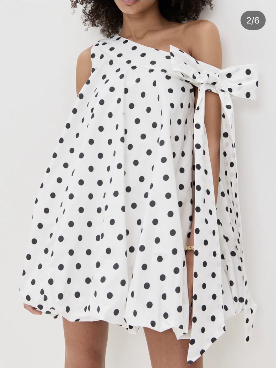 Polka Dot One-Shoulder Mini Dress