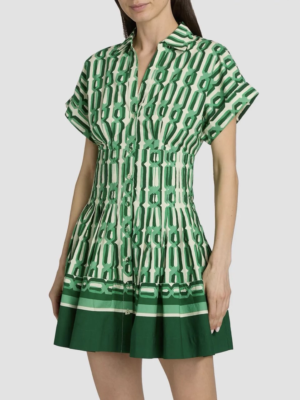 Nash Geometric Print Cotton Mini Dress