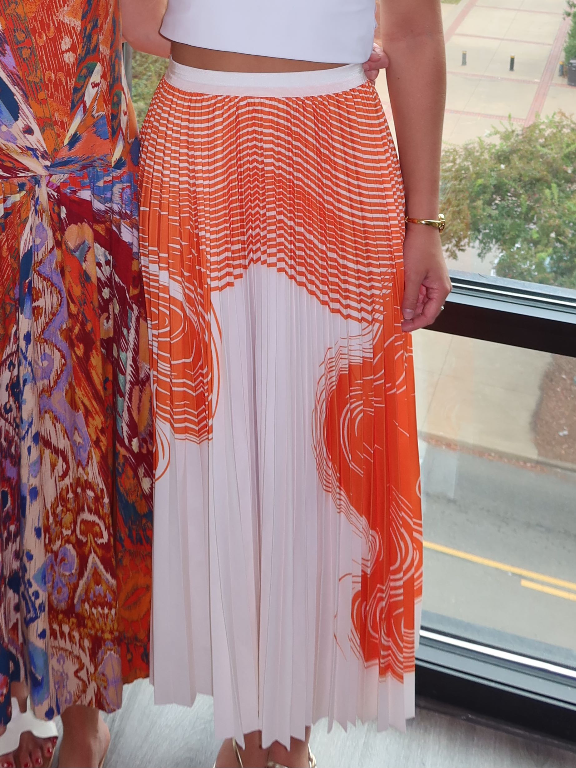 Pleated midi skirt