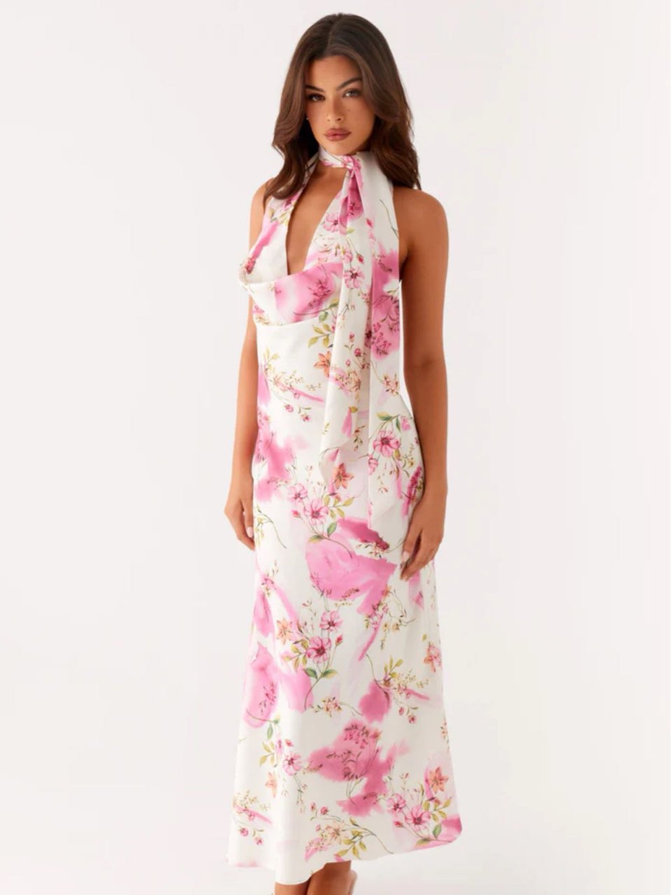 Jensen Scarf Cowl neck dress