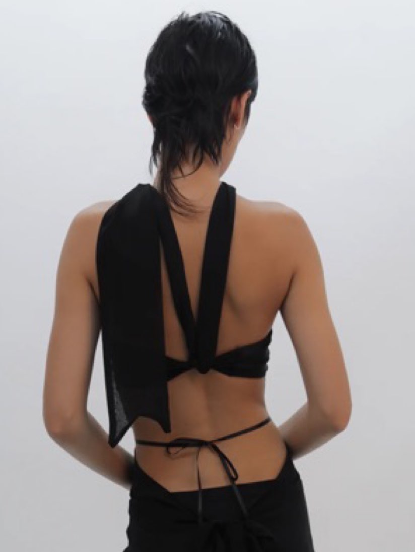 Black Cutout Halter Top