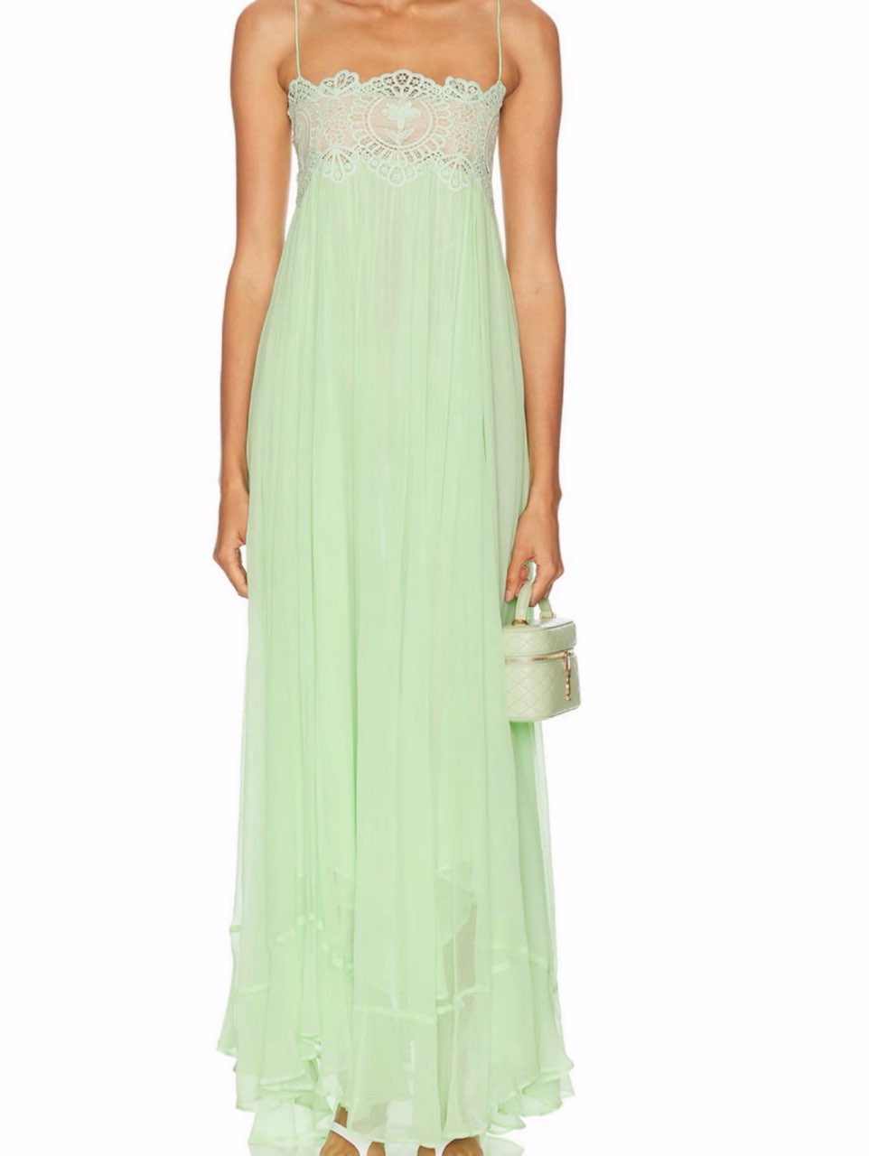 Mint Green Quilted Vanity Bag