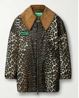 Barbour x Ganni Leopard Print Puffer Jacket