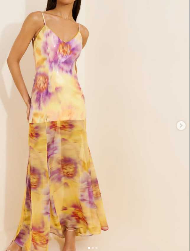 Runaway the Label Floral Sequin Cami Top and Maxi Skirt Set