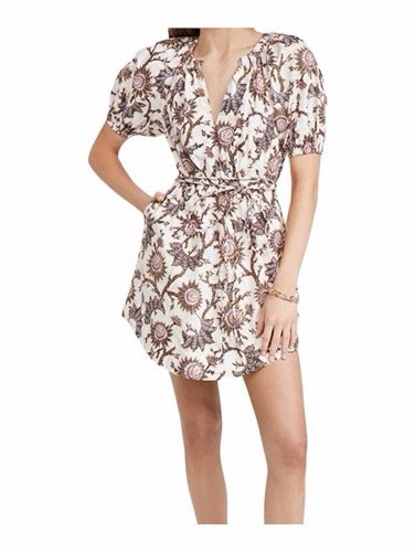 ALC Floral Tie Waist Mini Dress