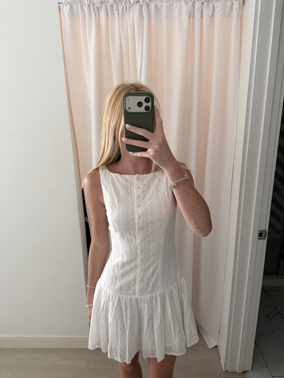 White Eyelet Mini Dress